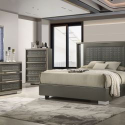 Elegance LED Bedroom Set $54 Down No Credit Needed Financing 