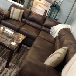 Huge Dark Brown Comfy Bladen L Shaped Couch Sectional✅ Living Room Set🤩 Fastest Delivery 🤩 Showroom Available 🏠