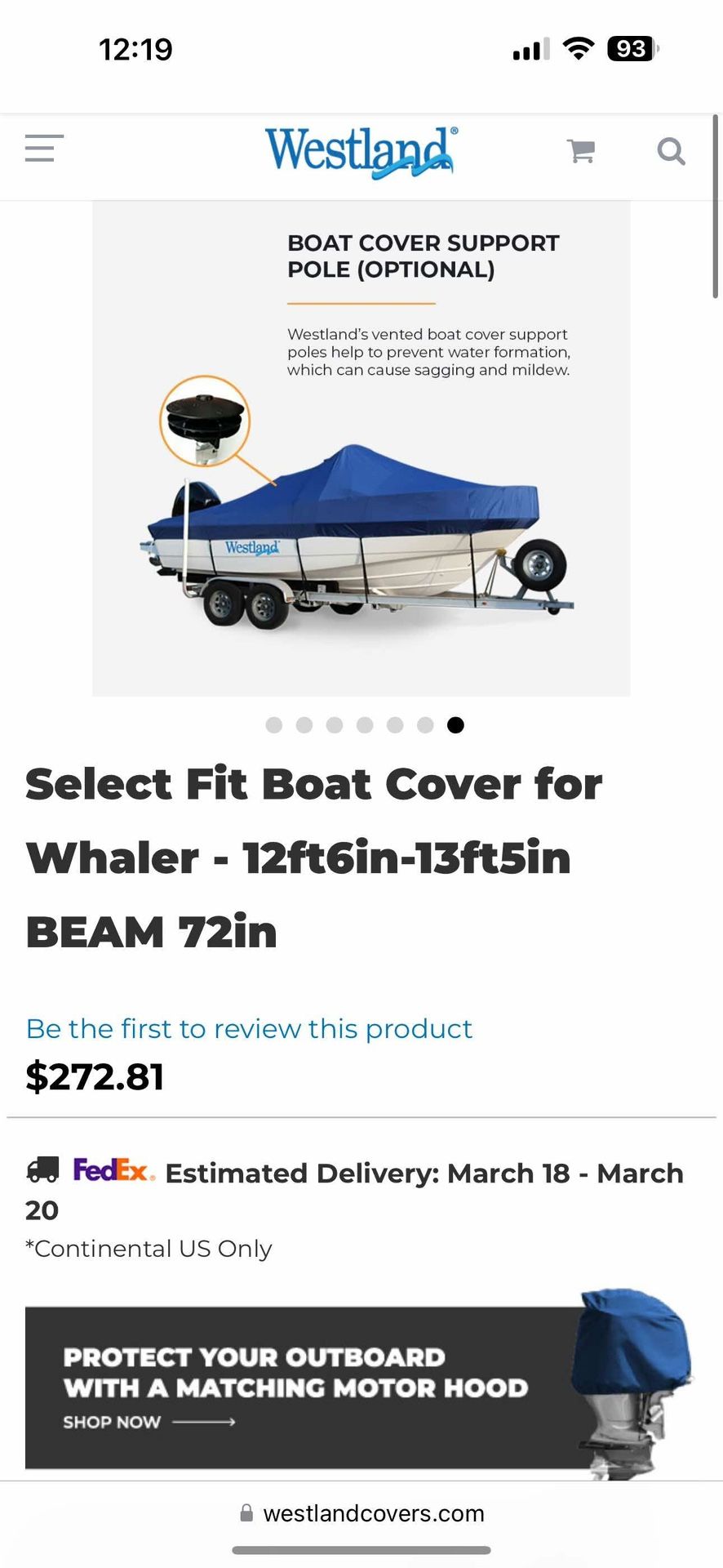 Boat Cover (for Boat 12.5-13.5’)
