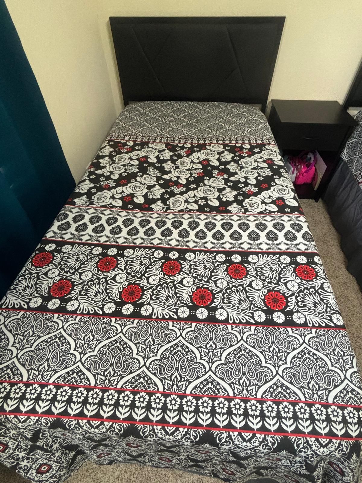 2 twin Bed frames With Brand New Mattresses