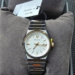 Bulova Two Tone Stainless Steel Quartz Women's Watch NWT