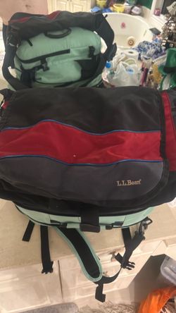 Vintage L.L.Bean Red, Black & Blue Duffel / Travel Bag
