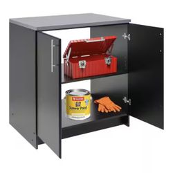 Wood Freestanding Garage Cabinet in Black
