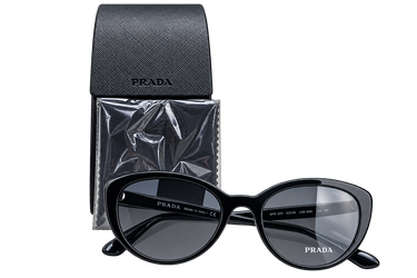 Prada Black Round Sunglasses with Hard Case