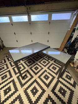 Glass L-shaped Desk