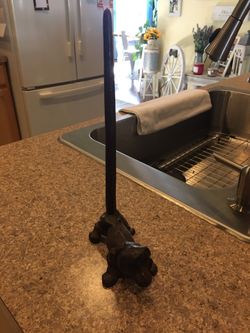 Cast iron Dachshund Paper Towel Holder