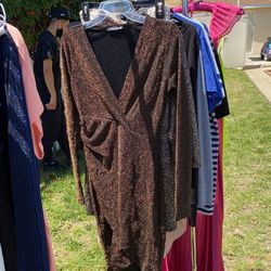 Gold Black Cocktail Dress
