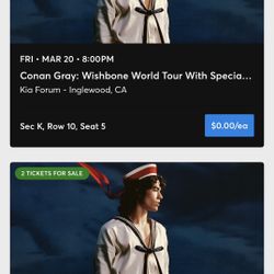 (3) Conan Gray Wishbone Tour Tickets 3/20 LA Show