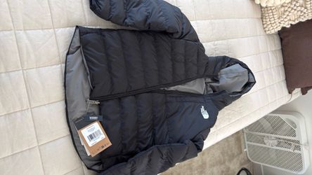 The North Face Gray Puffer Jacket with Hood
