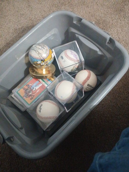 Signed Baseballs And Some Cards