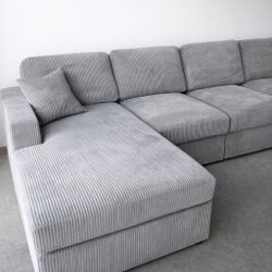 Gray U Shape Sofa Sectional Couch NEW Furniture-$10 Down 