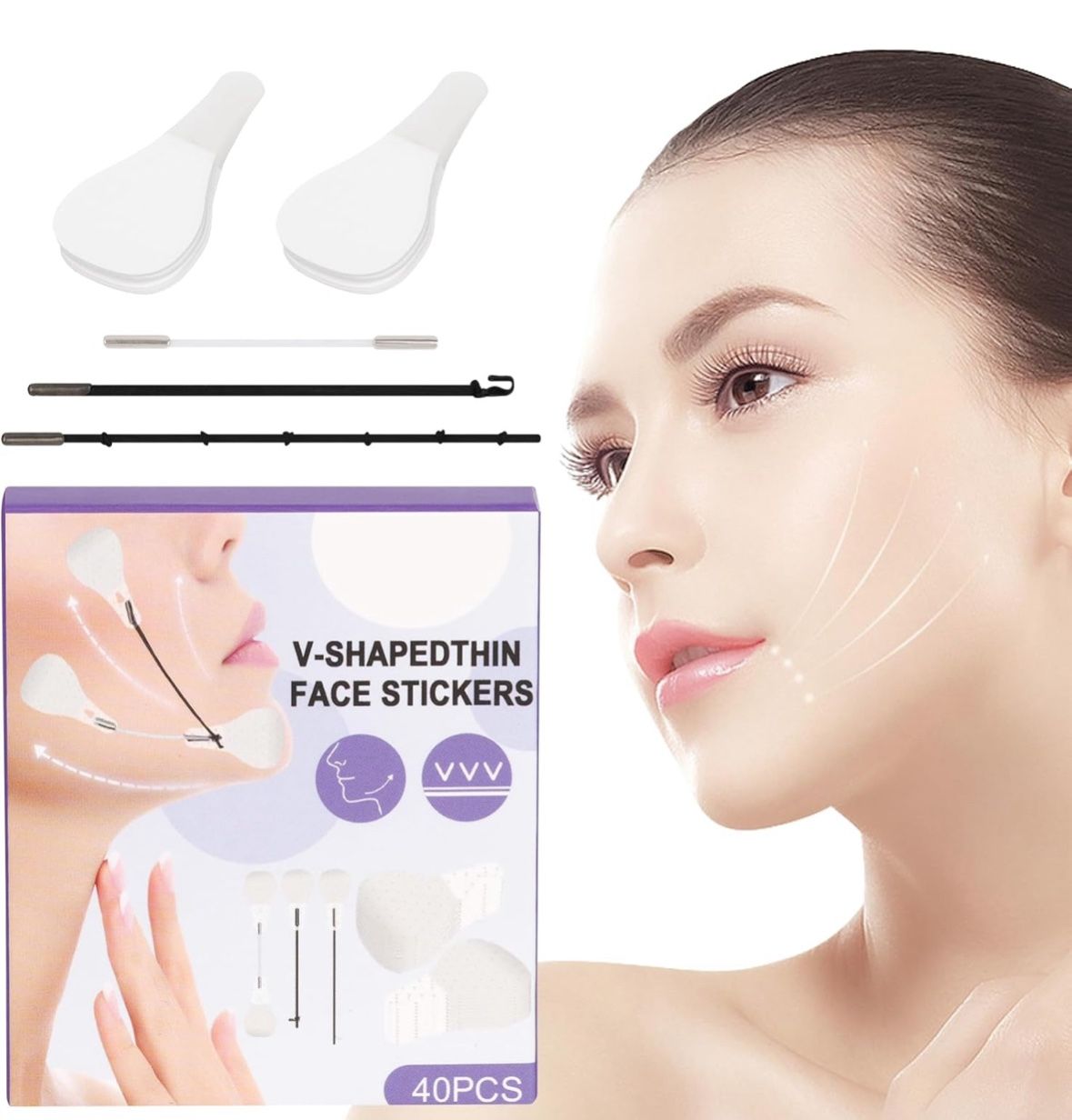 V-Shaped Thin Face Stickers (40 Pcs)