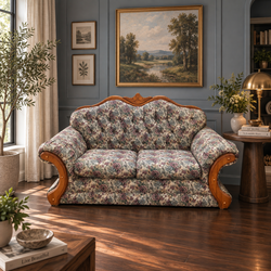 Comfy Vintage Floral Loveseat Sofa – English Country