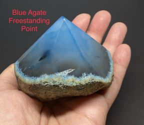 Agate Genuine Blue Freestanding Point from Brazil 295g