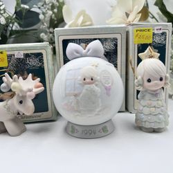 P50 Precious Moments Lot of 3 Ornaments Perfect Condition With Boxes
