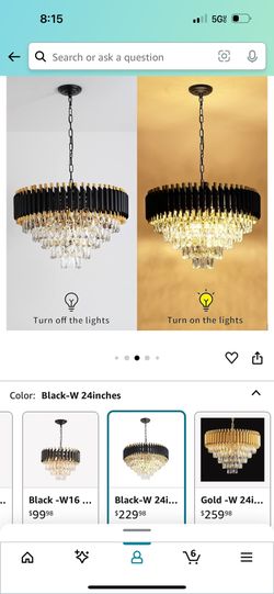 2 Black Chandelier