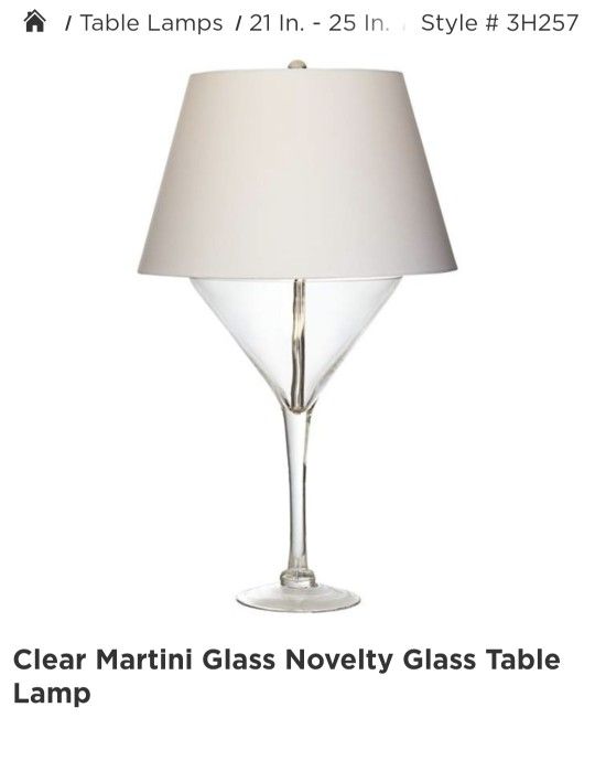 Lamp, Clear Glass Martini