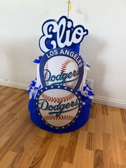 CUSTOM dodgers three tier pinata with balls