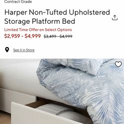 Pottery bond king size storage bed