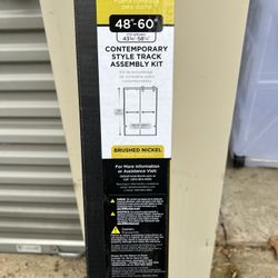 Delta 48-60 in. Contemporary Frameless Sliding Shower Track Assembly Kit in Nickel