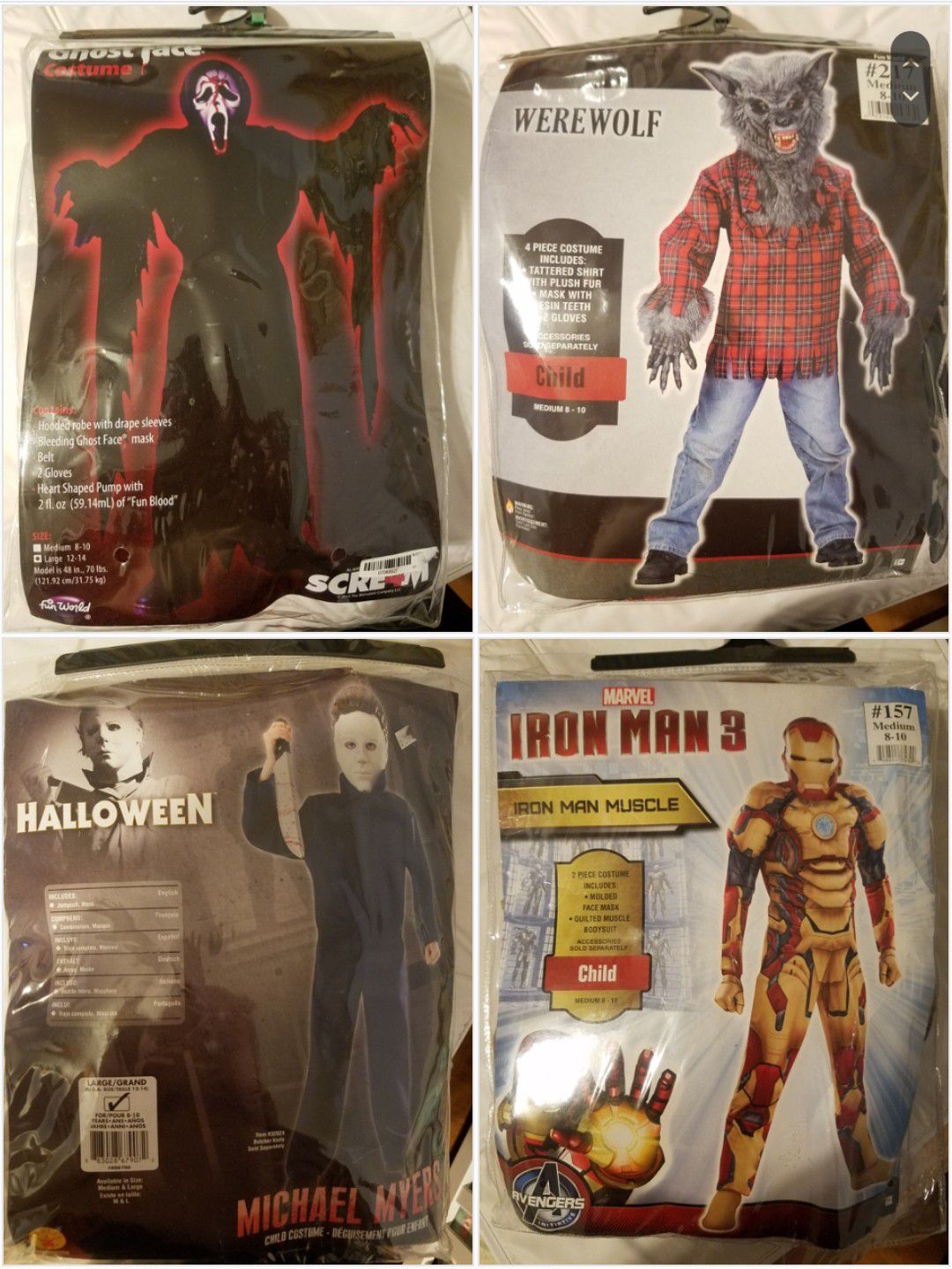 COSTUMES - Multiple characters and sizes