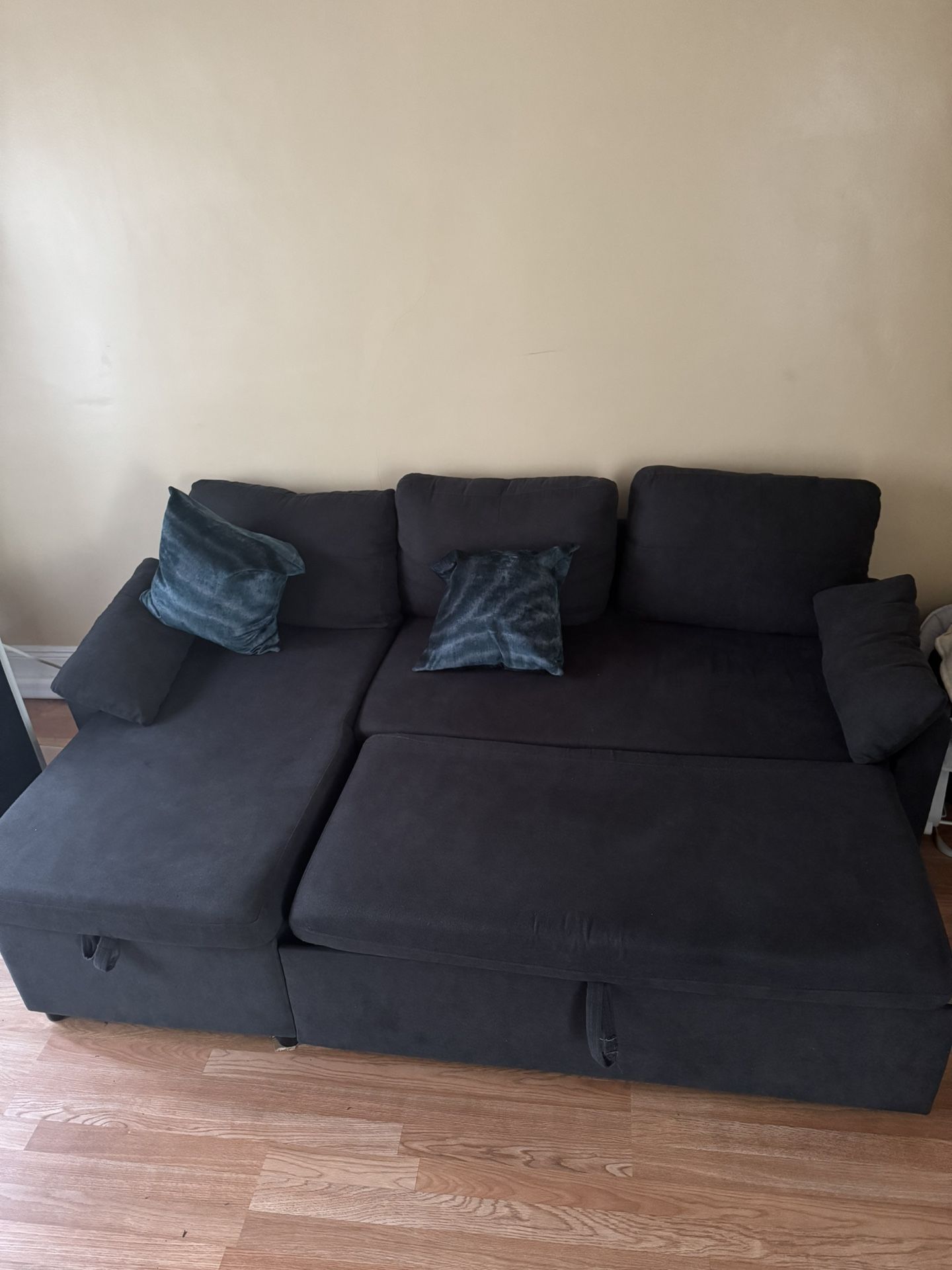 Retractable Couch Bed 3 Seater with storage 