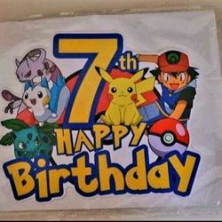 Pokemon 7th Birthday Cake Topper