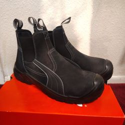 Puma Men's Tanami Black Mid Composite Safety Toe Metal Free Work Boots / Shoes _ size 11.  Steel toe