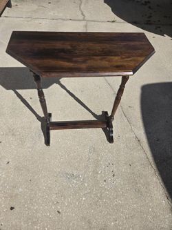Charming Vintage Wood Entry Console Hall Foyer End Table