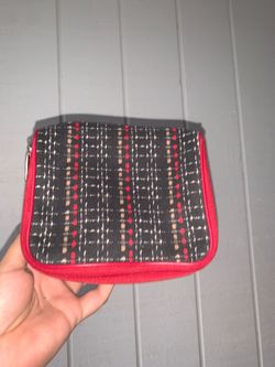 Small Plaid Zip Pouch Wallet