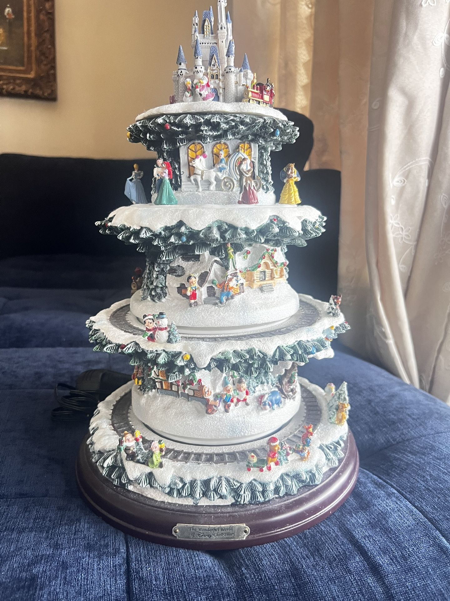 Disney Animated Musical Christmas Village – Collectible 3-Tier Display