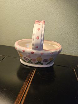 Ceramic Spring Floral Basket