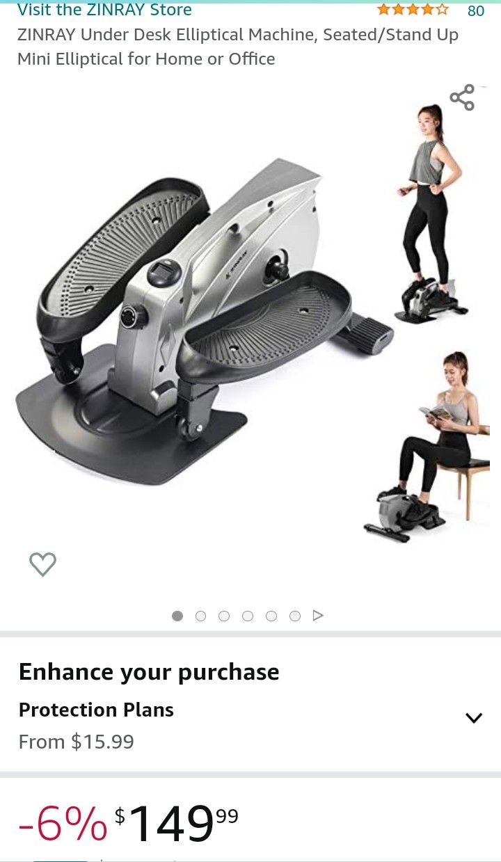 Zinray Under Desk Elliptical Machine For Sit An Use... ON SALE BRAN NEW IN THE BOX $70... Retails On Amazon For $150