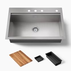 Brand New Kohler Lyric 33" Workstation Kitchen Sink