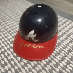 Hank Arron Signed Helmet 