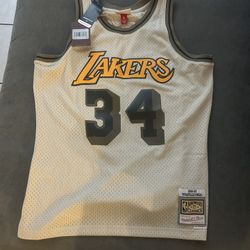 mitchell &ness size large shaq lakers 