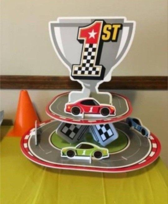 Race Car Birthday Cupcake Stand