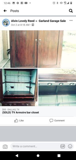 Solid wood armoire with lights