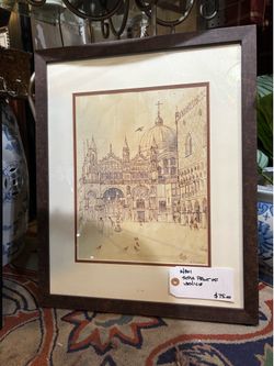 Framed Sepia print of Venice