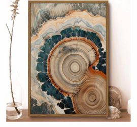Tree Ring Wall Art Framed, Modern Nature Decor, Easy to Hang 24x36 Inch | The Art of Nature's Timeline,Affordable & High quality,Perfect for your Livi