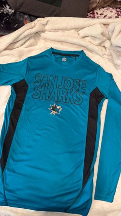 San Jose Sharks Long Sleeve T Size S Teal Black