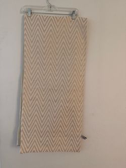 Nicole Miller Home Beige Gold Chevron Table Runner