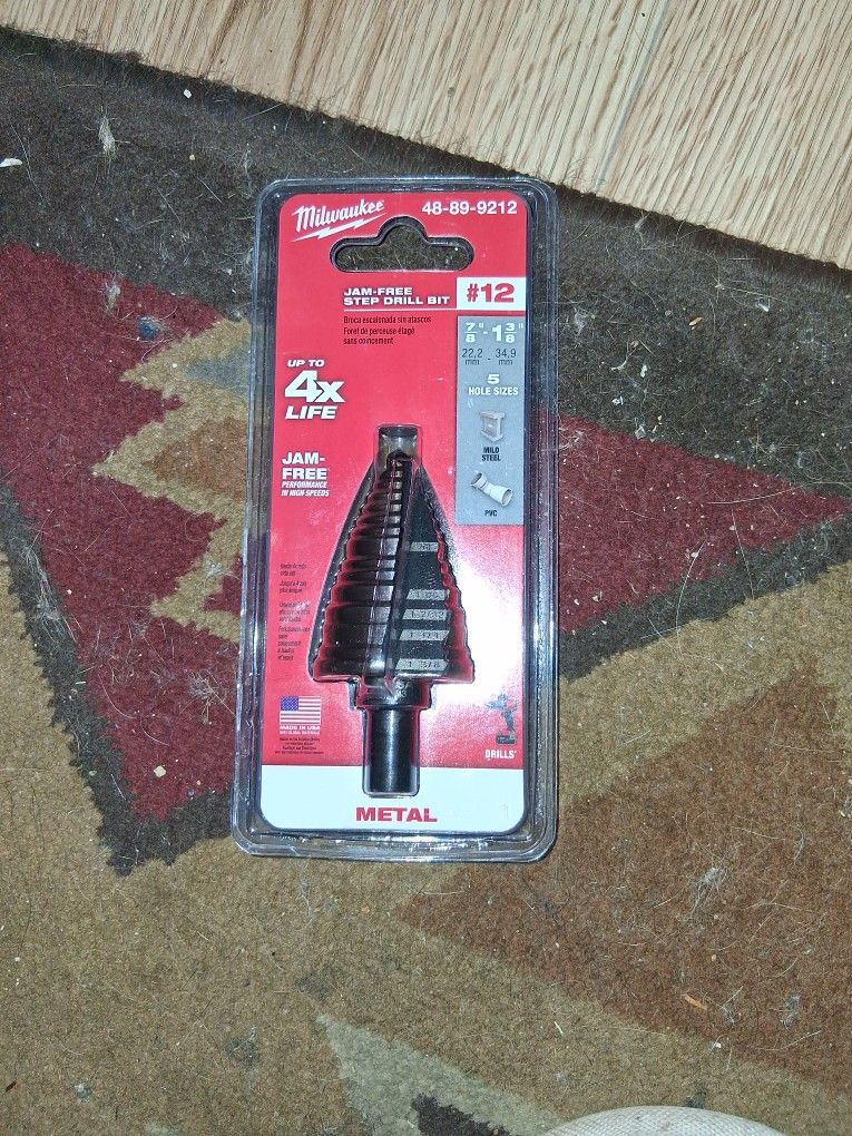 Milwaukee Step Drill Bit I Have (4) $25 Each Home Depot Sells Them $85 Each
