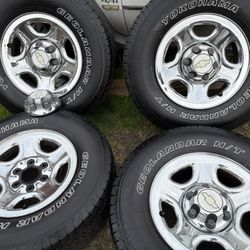 16” Chevy Chrome Wheels And Tires 