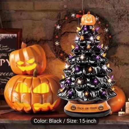 15inch Light Up Ceramic Halloween Tree Decoration (Brand New)