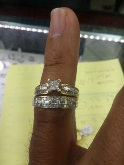 14k gold 2 piece set 0.70 ct Diamonds