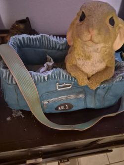 Resin Rabbit in Bag Figurine