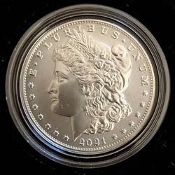2021 Morgan silver dollar with Carson City CC privy mint mark in mint box with COA