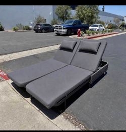 New Outdoor Patio Double Daybed Adjustable Aluminum Frame