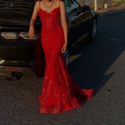 Red Prom Dress Size 2